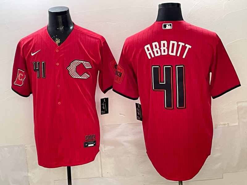 Men Cincinnati Reds #41 Abbott red Nike 2026 MLB Jersey 0518005